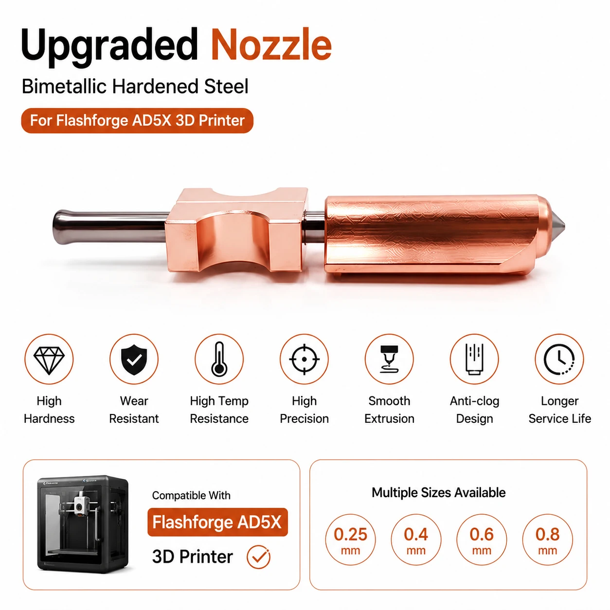 High Temp Bimetallic Hardened  - 3D Printing Steel recension och pris