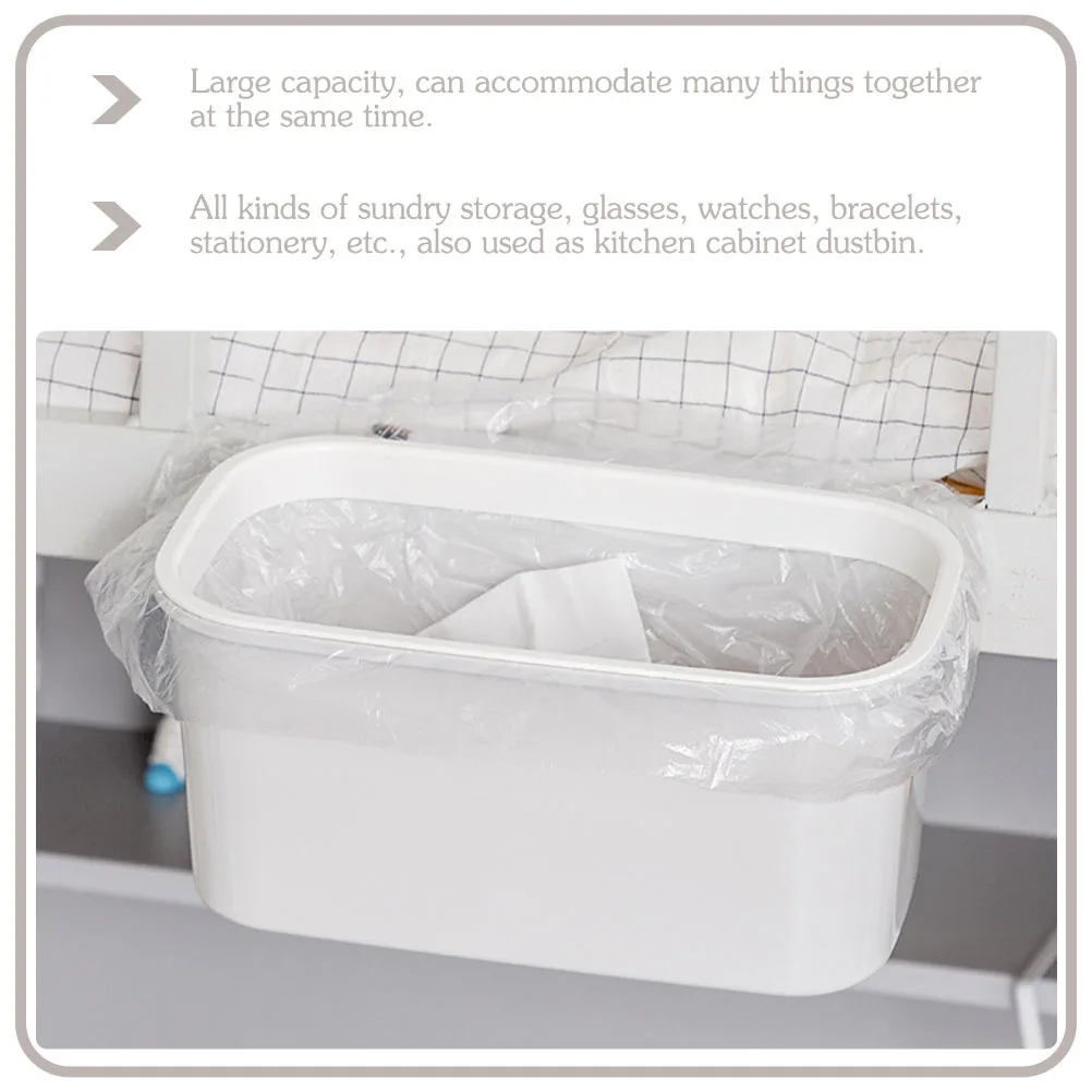 

2Pcs Hanging Kitchen Waste Bin Nail-Free Design Space Saving Trash Container Multi-Purpose Storage Box Bathroom Office Home