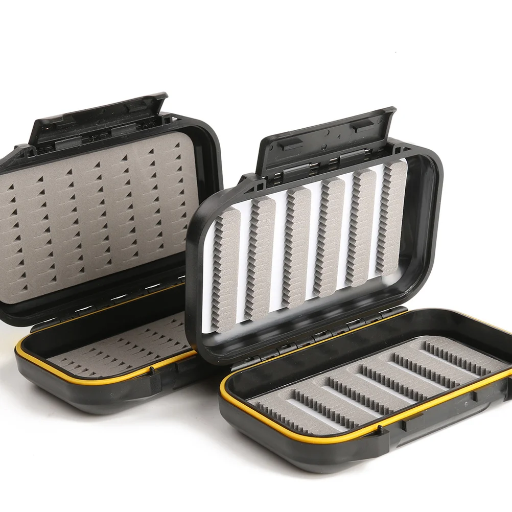 

ABS Waterproof Fly Fishing Box Black B Type 4-Layer Double Side Large Capacity Hook Storage Case Triangle Hole Fishing Lure