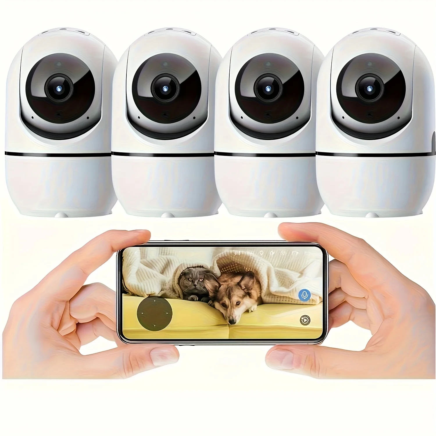 4PCS Indoor Security Camera, 5G&2.4G WiFi Security Cameras Indoor For Home Security, Pan/Tilt Baby Monitor/Dog/Pet Camera With P