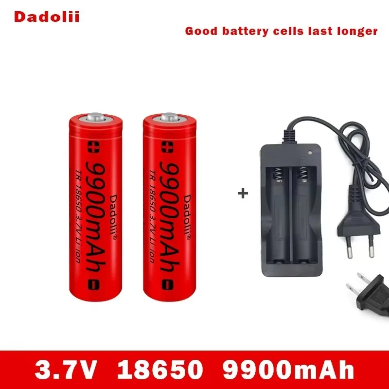 

18650 Battery Rechargeable Battery 3.7V 18650 9900mAh Capacity Li-ion Rechargeable Battery For Flashlight Torch Battery+Charger