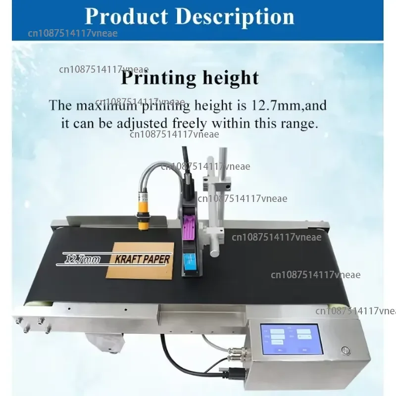 Fully Automatic Intelligent Coding Machine 4.3-inch Touch Screen Adjustable Speed Conveyor 600DPI for Date/Batch/Price Label
