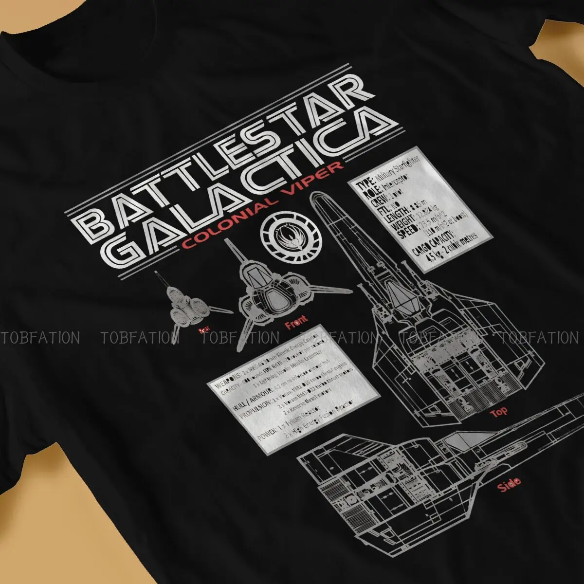 Camiseta de The Expanse BATTLESTAR GALACTICA COLONIAL VIPER para hombre, camiseta gótica Vintage, camisetas holgadas de algodón con cuello redondo