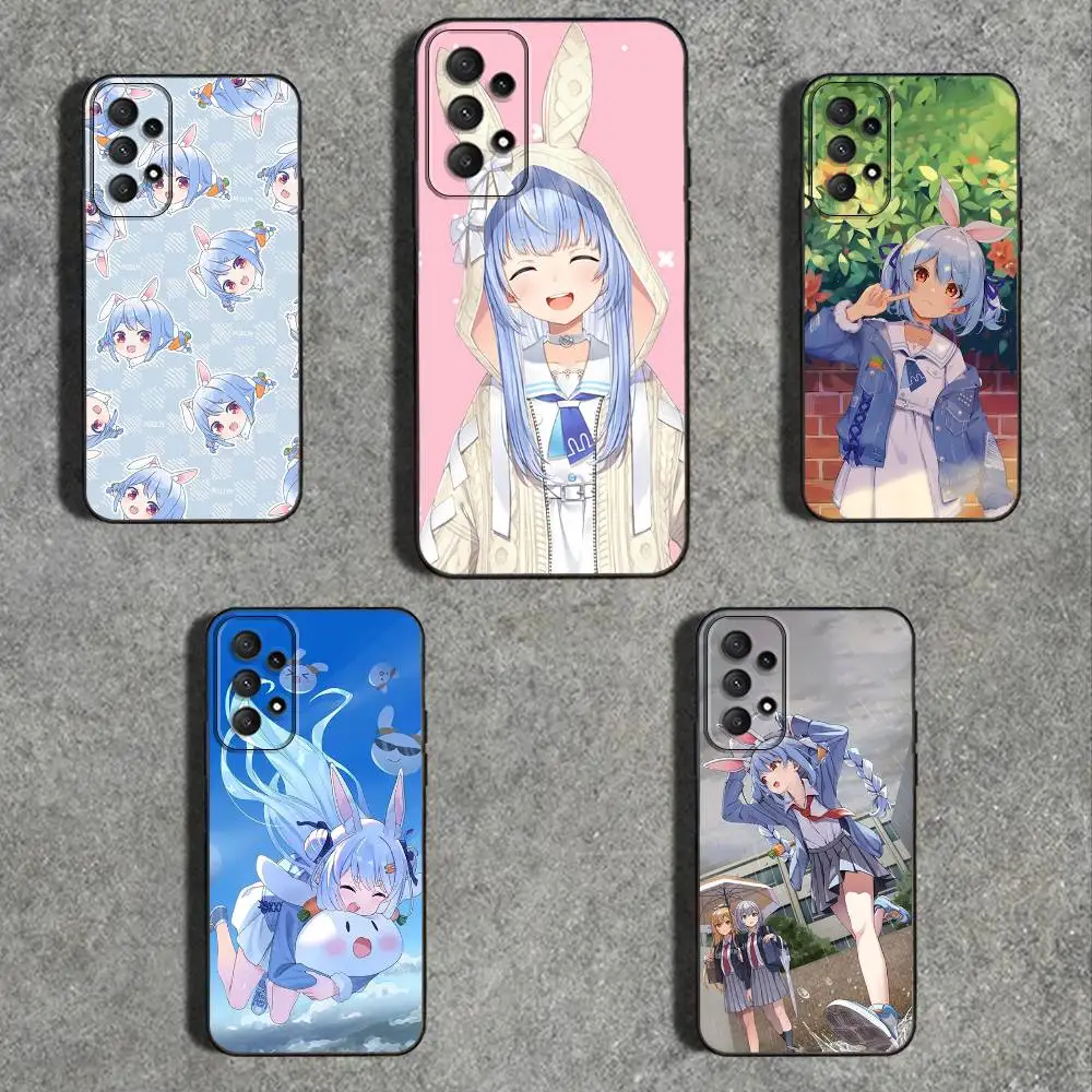 

U-Usada-s Pekora H-Hololive Phone Case For Samsung Galaxy A 91,80,73,72,71,53,52,51,22,5G Shockproof Soft Black Cover