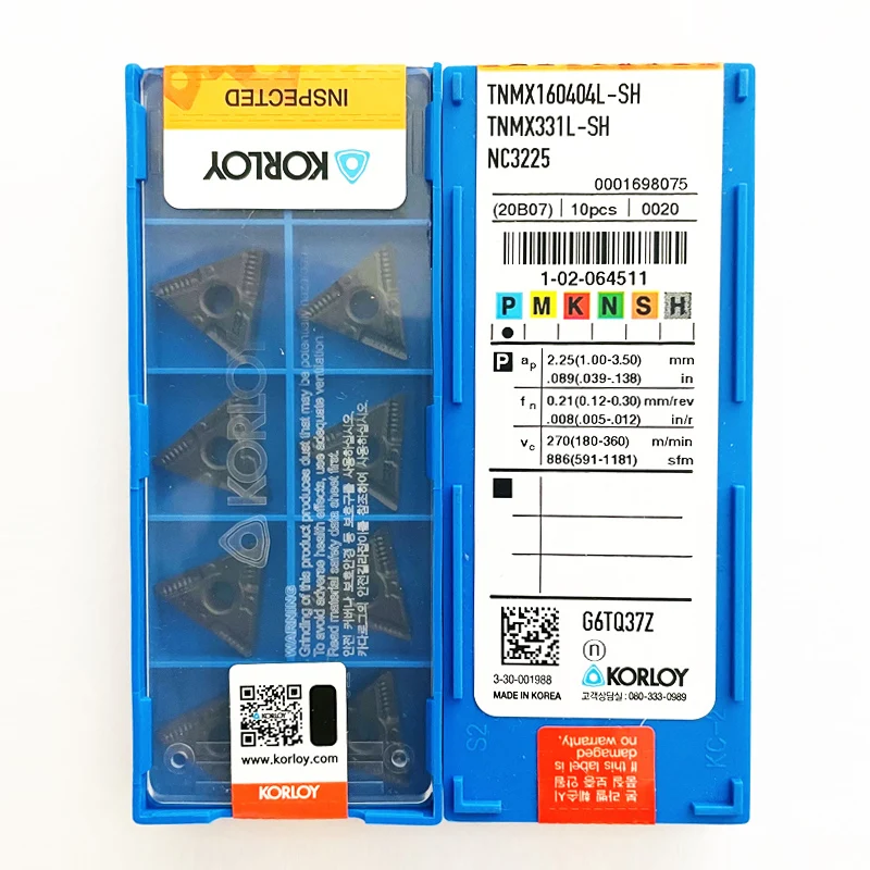10 pçs korloy tnmx tnmx160404r tnmx160408r tnmx160404l tnmx160408l sh pc5300 x343 nc3225 ferramentas de torno cnc inserções de torneamento de carboneto