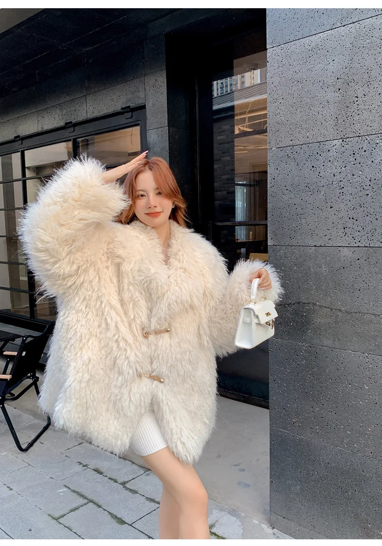 フェイクファートップコート レディース カジュアルシック ストレート ウェディング ユニセックス ヨーロピアンスタイル マルチポケット 蝶ネクタイ 調節可能な襟 オールマッチ