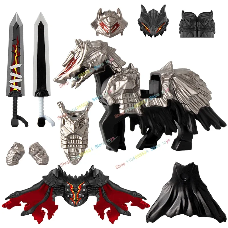 GP108 MOC série de dessins animés squelette chevalier casque armure décoration figurines d'action bloc de construction bricolage jouet cadeaux GP107 106 105