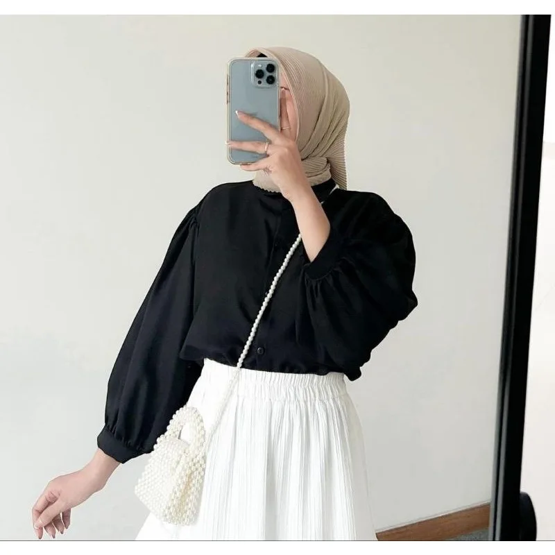 Women Eid Muslim Tops Turn Down Collar Blouses Single Breasted Cardigan Dubai Malaysian Solid Casual Sun Protection Button