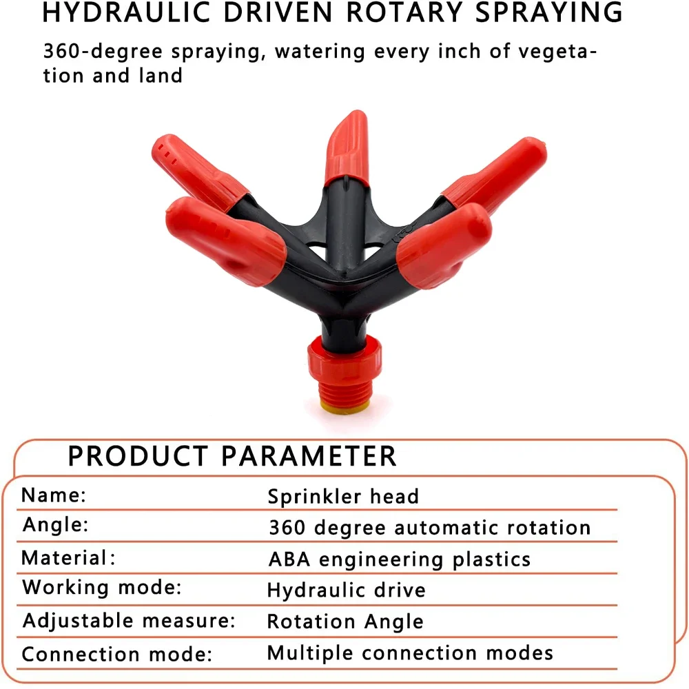 2pcs Automatic 360 Rotating Garden Sprinkler Adjustable Spray for Lawn Patio Plant Beds Easy Installation Saves Time and Water