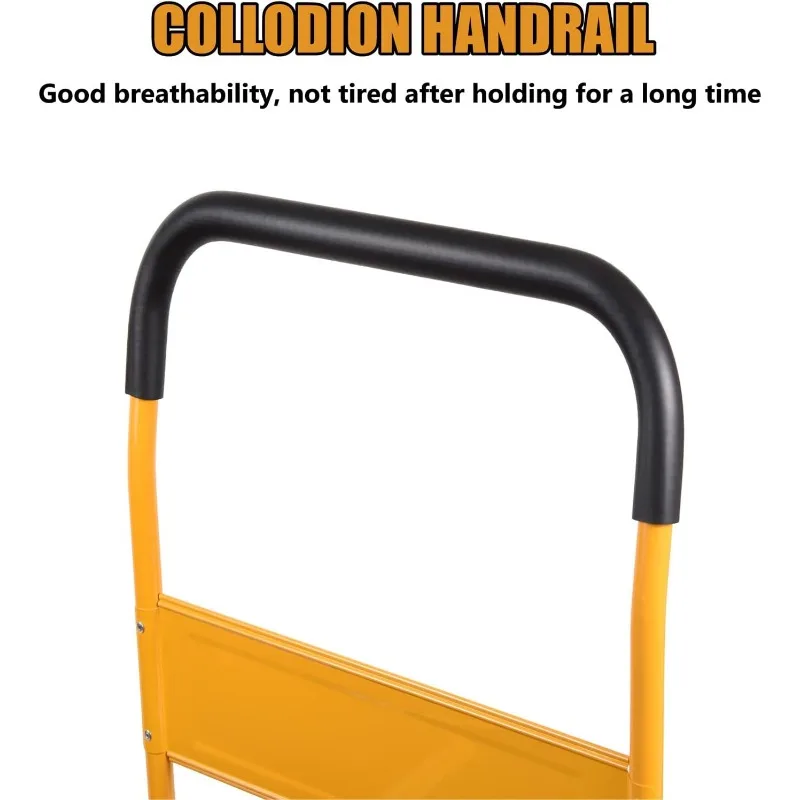 Foldable Push Cart Platform Cart 330lbs Capacity 4 Wheels 28.7x18.5x32.3inches Yellow with 2 Ropes Small Flatbed Cart