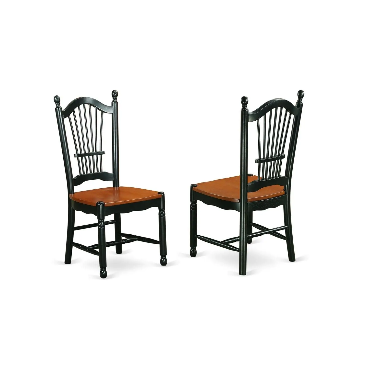 Modern 5 Piece Round Dropleaf Wooden Dining Table Set with 4 Kitchen Chairs 42x42 Inch Black & Cherry, Customized