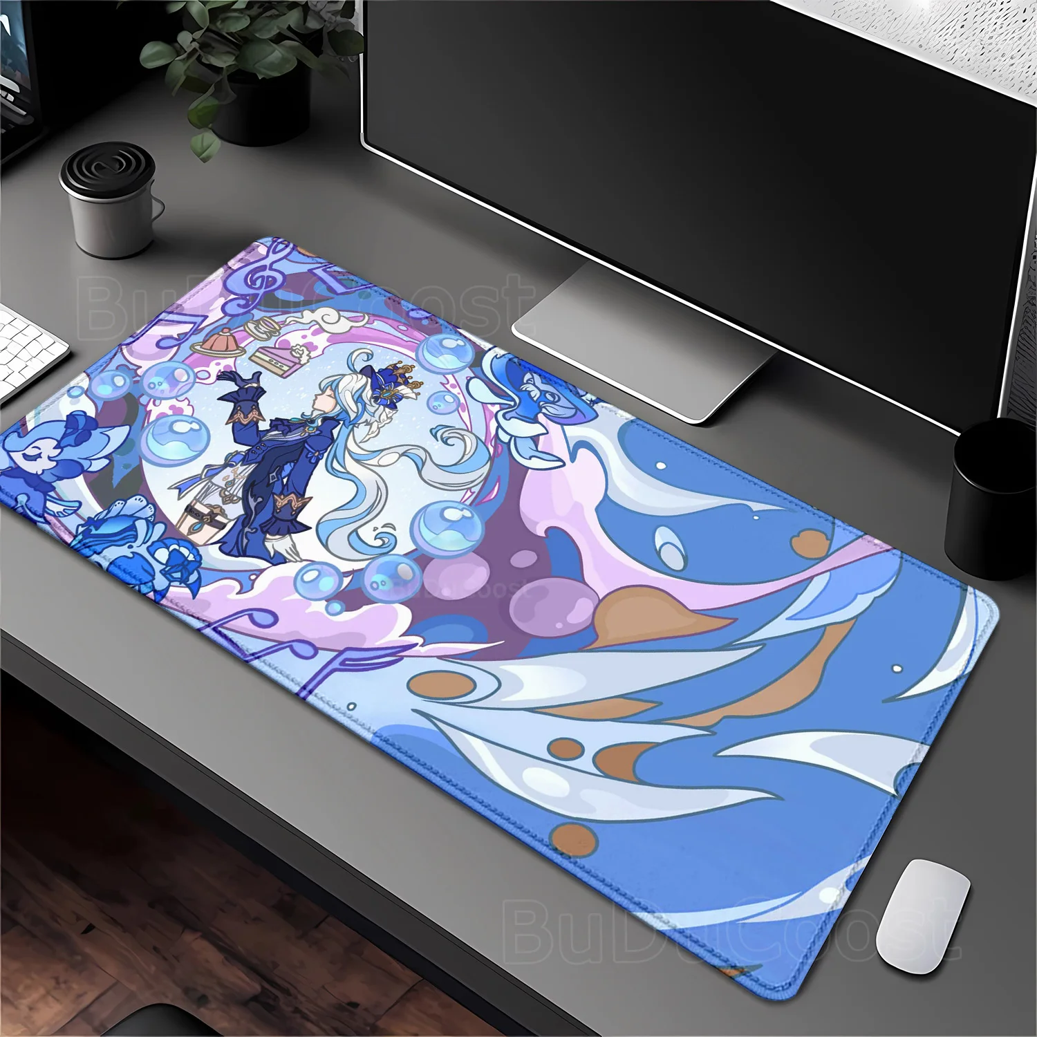 

Genshin Impact Furina HuTao Shenhe YaeMiko Raiden Mousepad XXL Large offices accessories Mouse Pad Keyboard Non-slip Desk Mat