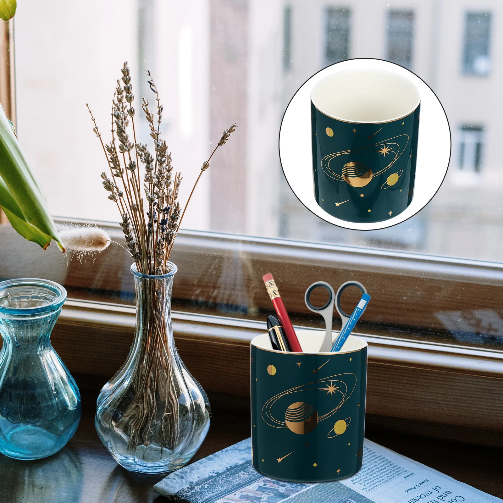 

1Pcs Night Pen Case Large Capacity Stationery Organizer Environmentally Safe No Burrs Desk Decor Decorative Pen Holder