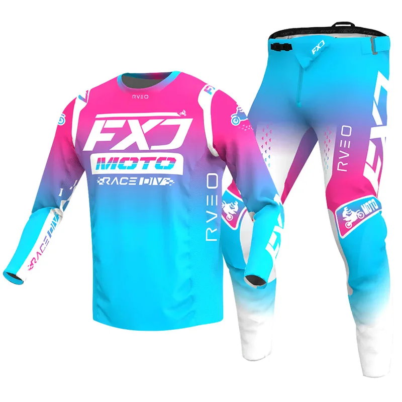 

Enduro suit cross Off-road Mens Kits Women's motocross gear set Jersey Pant Motorcycle Combo green blue yellow white pink black