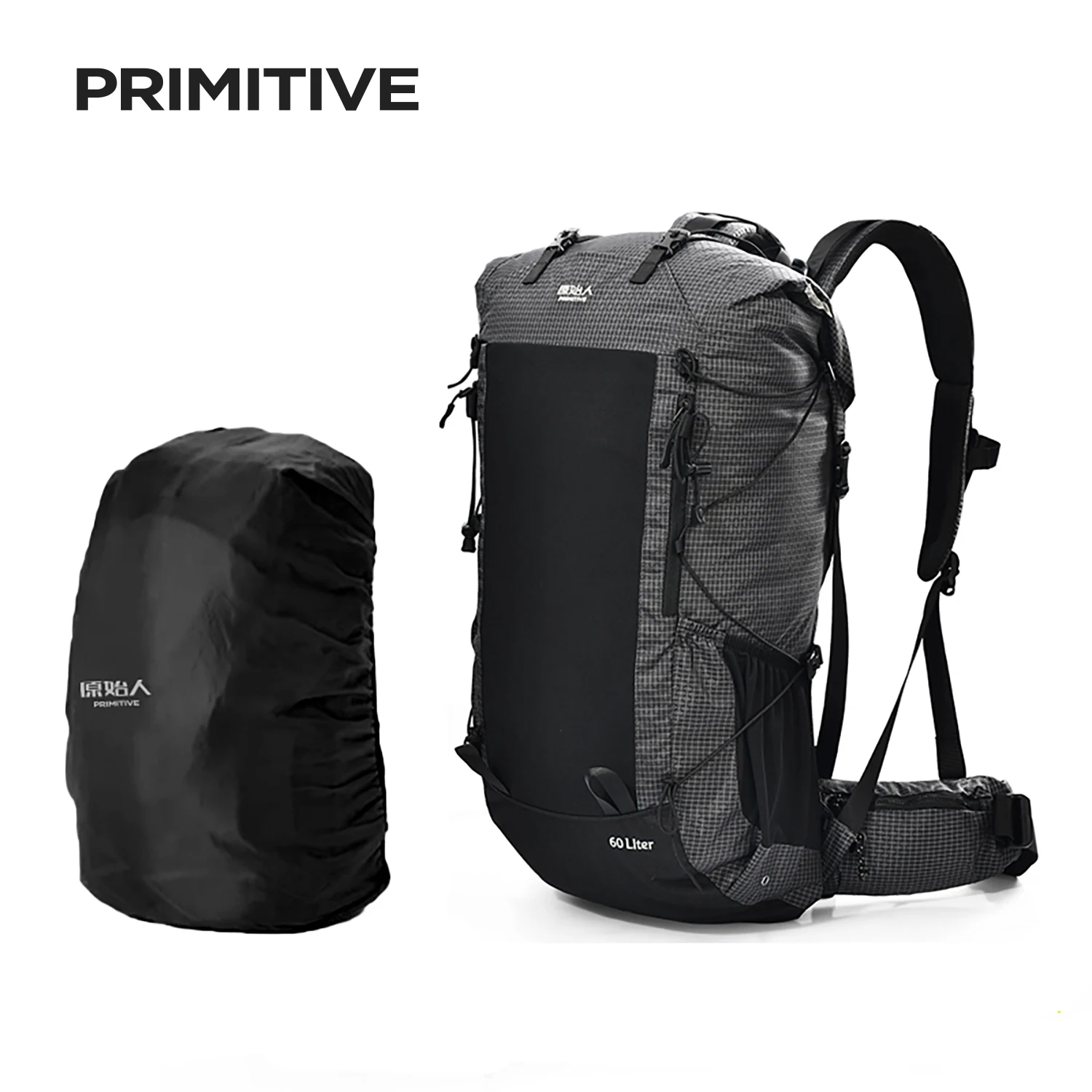 

PRIMITIVE Hiking Backpack Large Capacity Ergonomic Design Trekking Bag 65L Rain Cover Travel Waterproof Mountaineering Backpack
