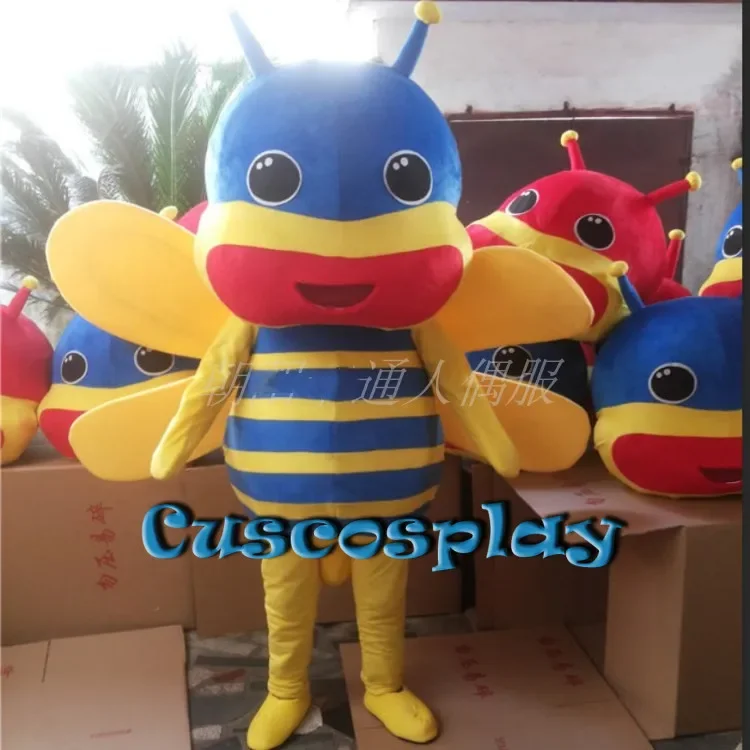 Weihnachten Multi Color Bee Maskottchen Kostüm Mascotte Biene Honigbiene Maskottchen Kostüm Anzüge Halloween Weihnachten Cosplay Party Kleid O