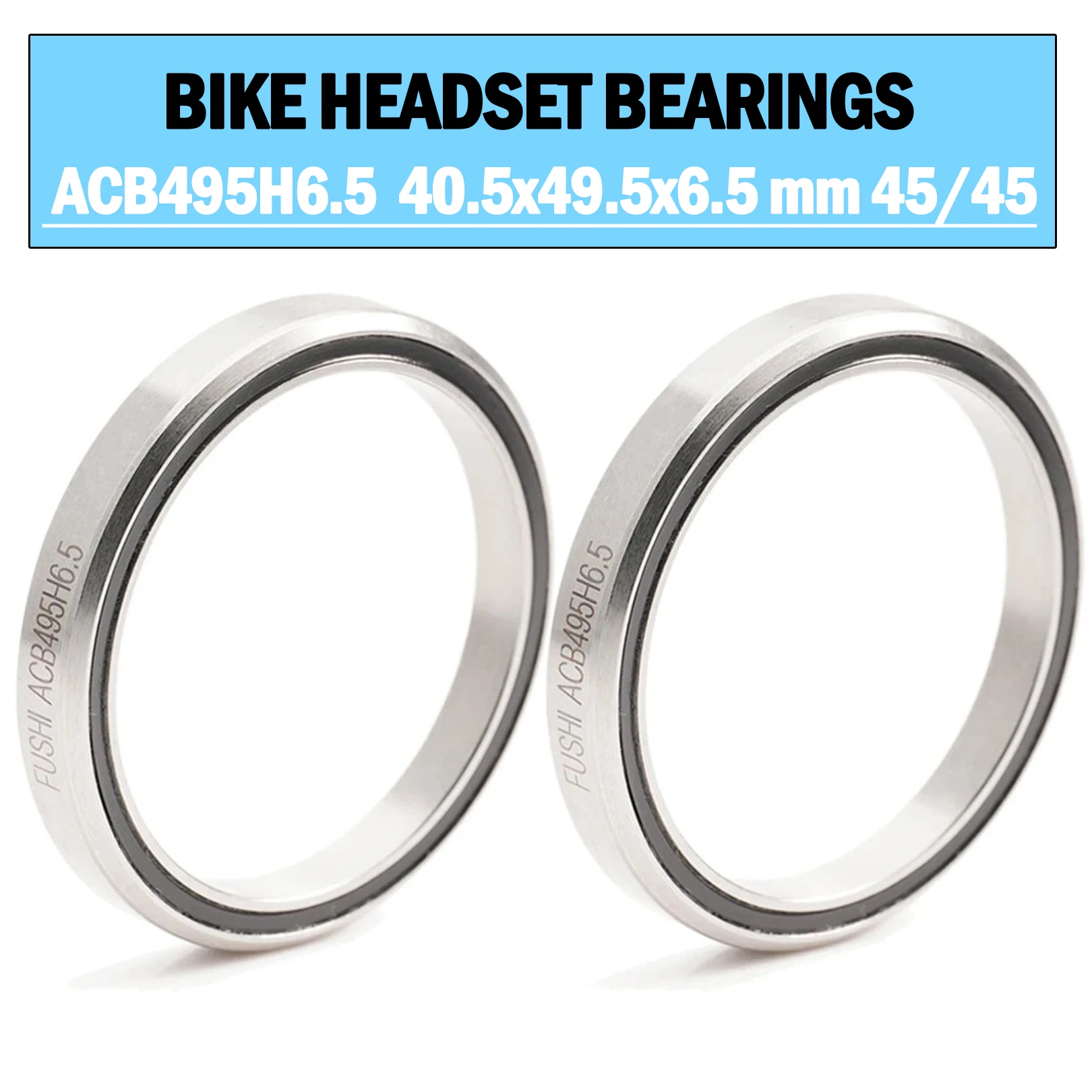 ACB495H6.5 Road Bike Headset Bearings 40.5*49.5*6.5 mm ( 2 PC ) 45/45 Degree Chrome Steel Tapered Upper Lower ACB Bearing Set