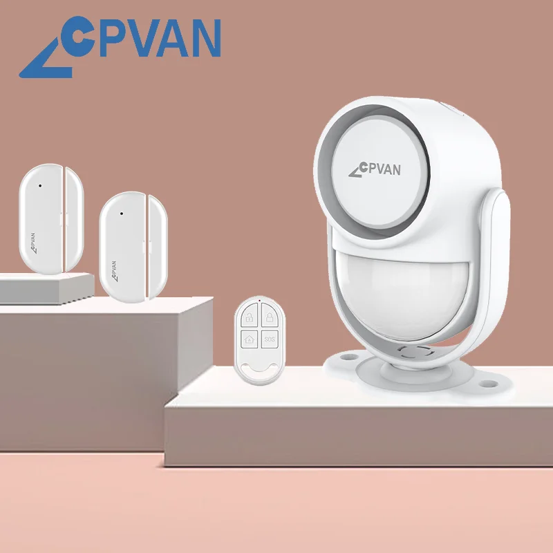 CPVAN 433MHz Wireless Motion Sensor Alarm Detector home Burglar PIR Infrared Alarm Security Protection System Door Window Alarm