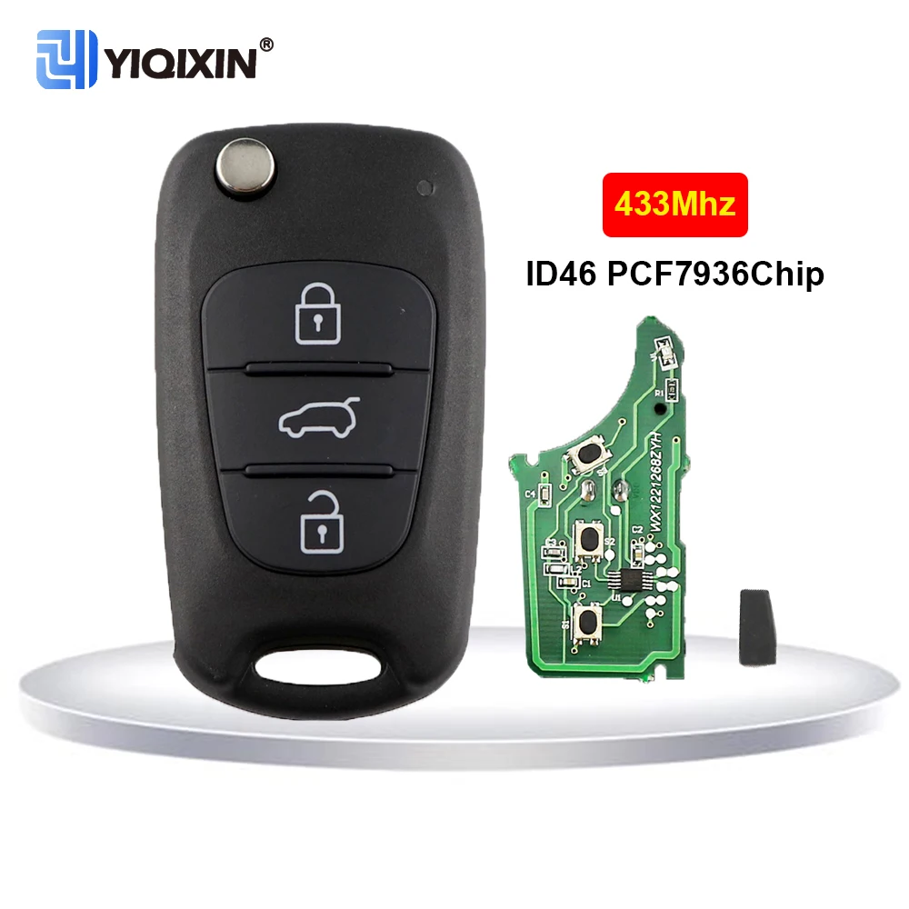 433Mhz ID46 Chip For Hyundai I20 I30 IX35 I35 Accent Solaris Elantra Picanto Remote Car Key For Kia Picanto Sportage Rio3 K5 K2