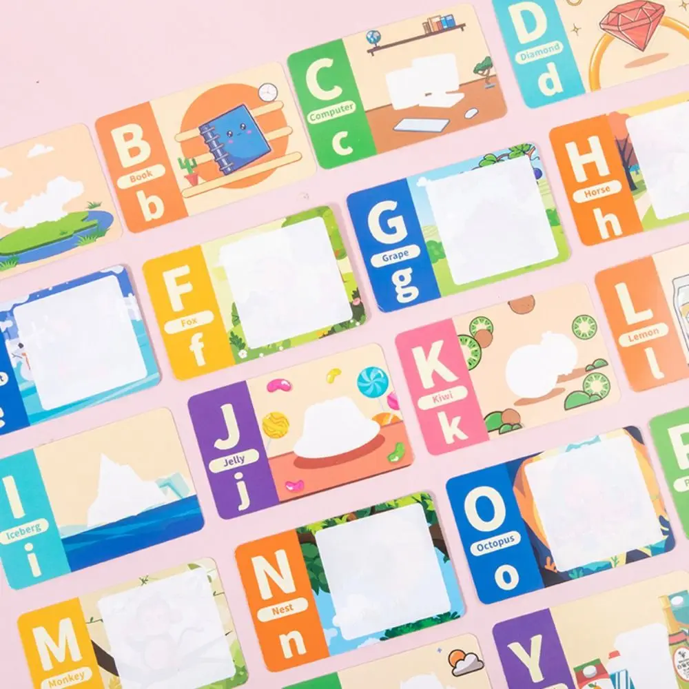 Papierowa Książeczka Naklejek dla Dzieci z Pisakiem 26 Alfabetów Książka do Rysowania Wodą Nauka Angielskiego Przenośne Karty do Kolorowania Wodą Zabawka