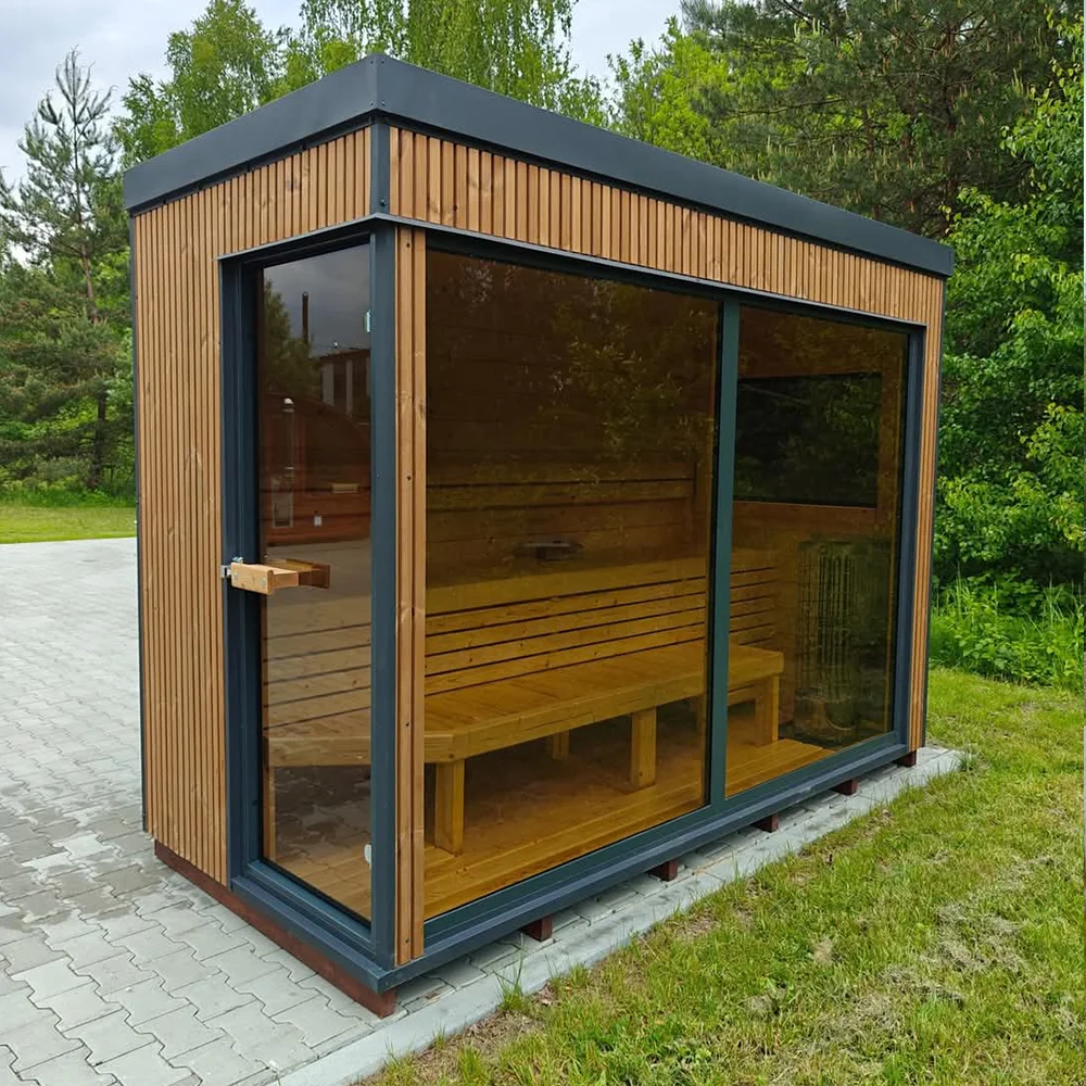 

3-4 Person Sauna Room Steam Shower Sauna Room Solid Wood Outdoor Sauna