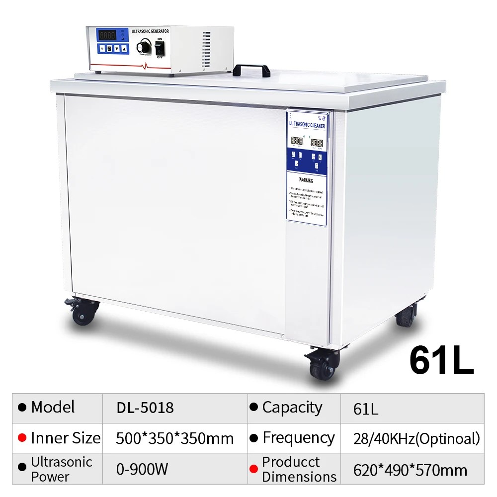 Hardware processing aluminum iron carbon oil stain removal industry ultrasonic cleaning machine Source manufacturer 900W 61L