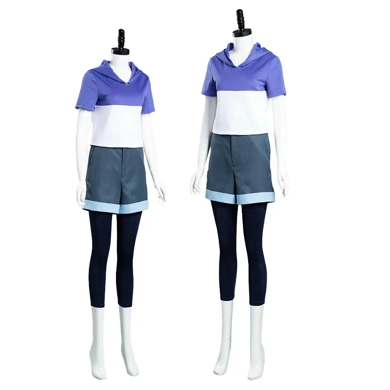 Anime The Owl Cos House Luz Noceda 코스프레 의상 보라색 티셔츠 바지 복장 세트 여성용 할로윈 카니발 무대 유니폼