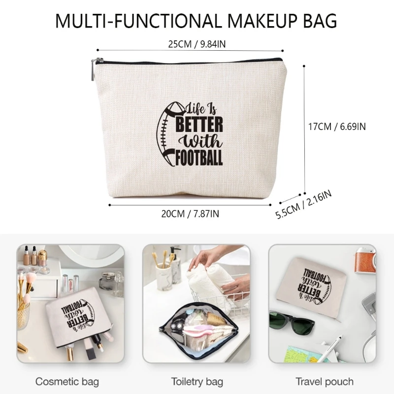 Vielseitige Aufbewahrungs-Make-up-Tasche mit inspirierenden Buchstaben, Kosmetiktaschen, geeignet für die Organisation von und