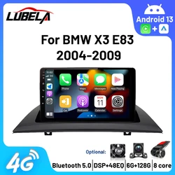 Radio con Carplay para coche, reproductor con Android 13, 2DIN, 8 núcleos, 4G, WIFI, BLuetooth, DSP, Subwoofer, para BMW X3, E83, 2004-2009