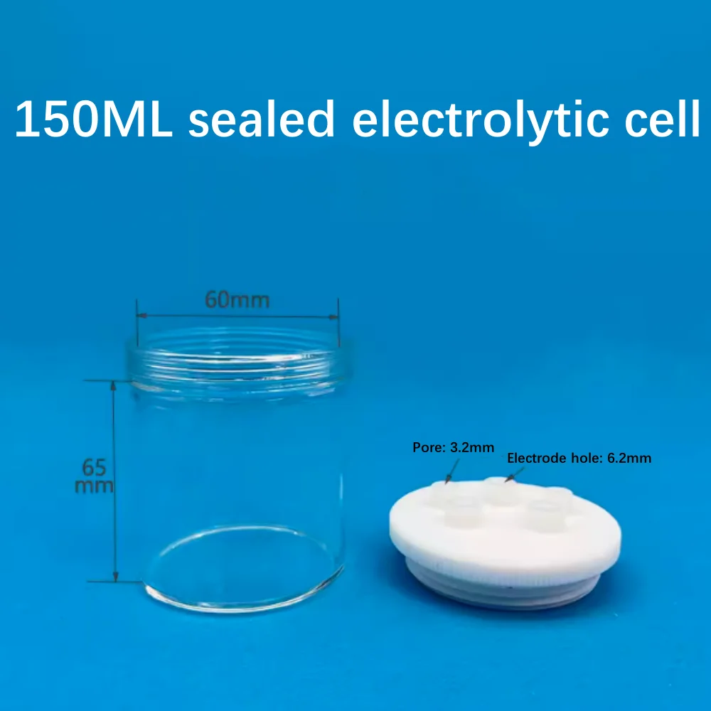 Sealed electrolytic cell, three electrode system electrolytic cell, micro sealed electrolytic reactor. Matching electrode.