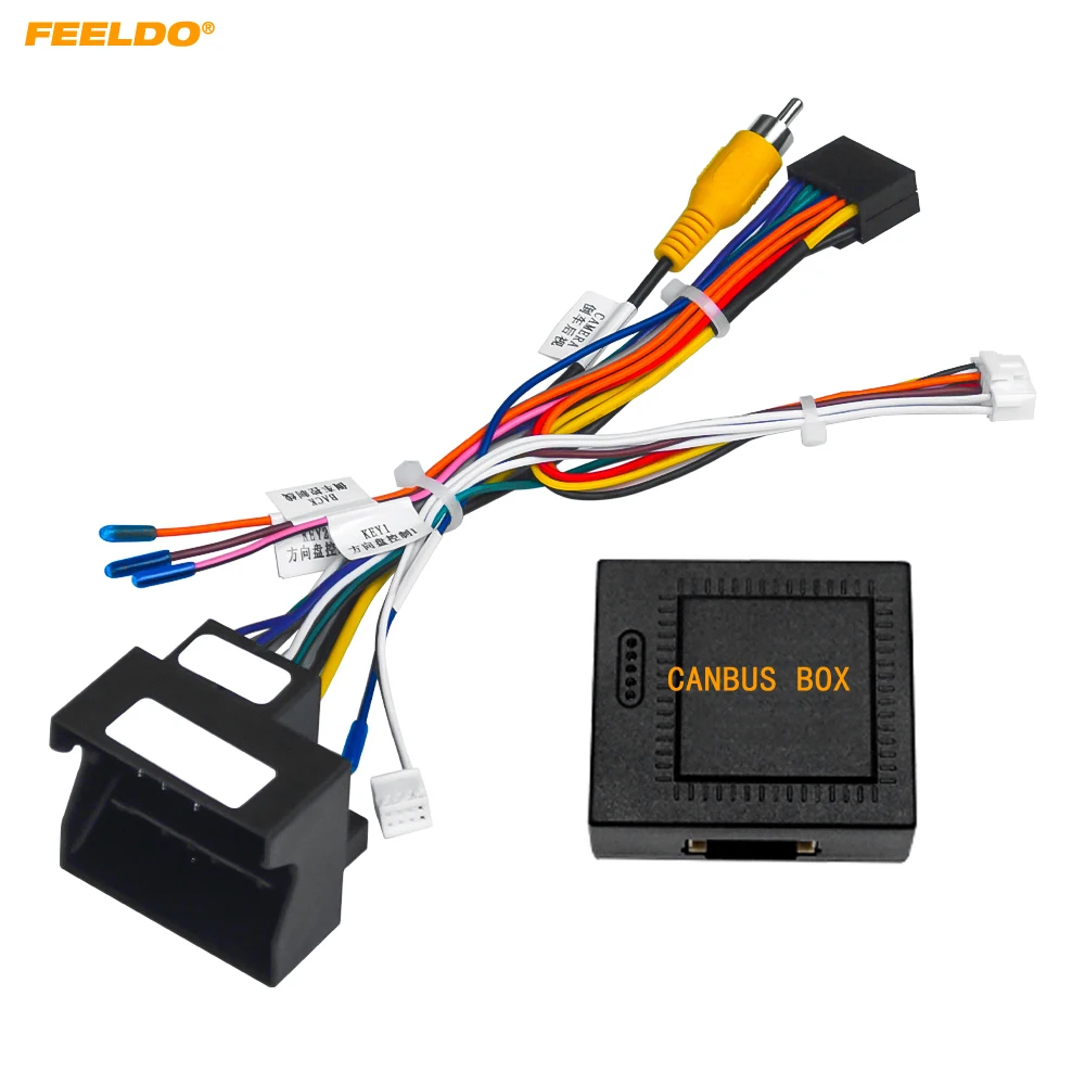 FEELDO Android Car Media Player Navi Radio CANBUS BOX Wire harness For Volkswagen Golf 5/6/Polo/Passat/Jetta/Tiguan/Touran/Skoda