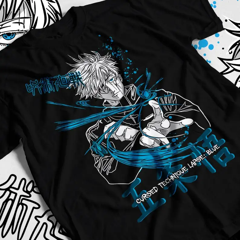 

Gojo Satoru Shirt, Lapse Blue, Jujutsu Kaizen Shirt, Jujutsu Shirt