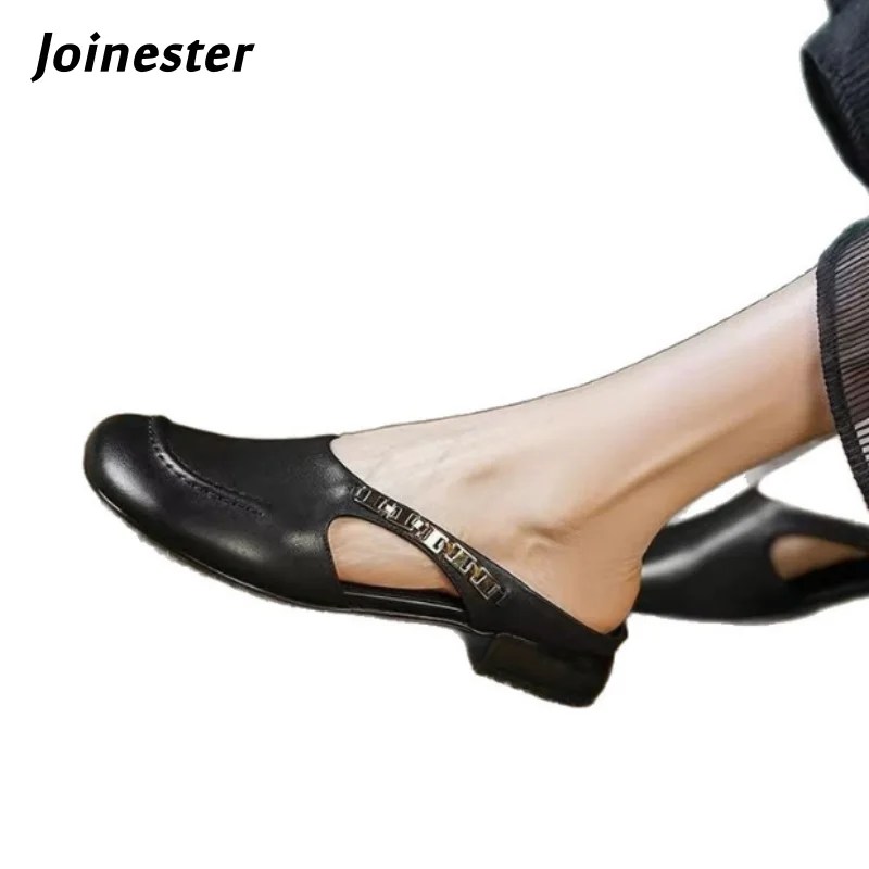 

Women's Vintage Summer Slipper Closed-Toe Pure Color Fashion Mules Low Heel Casual Slides with Rivets for Outdoor Wear