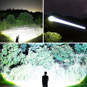2026 New Ultra Bright LED Flashlight USB Rechargeable Zoom Flashlights Long Range 6000M Tactical Torch Camping Fishing Work Lamp