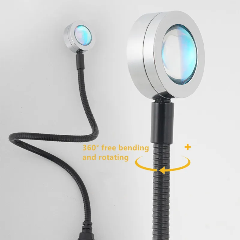 USB Sunset Rainbow Projection Lamp Atmosphere Night Light Photography Lighting Background Lights Home Wall Decor Lights