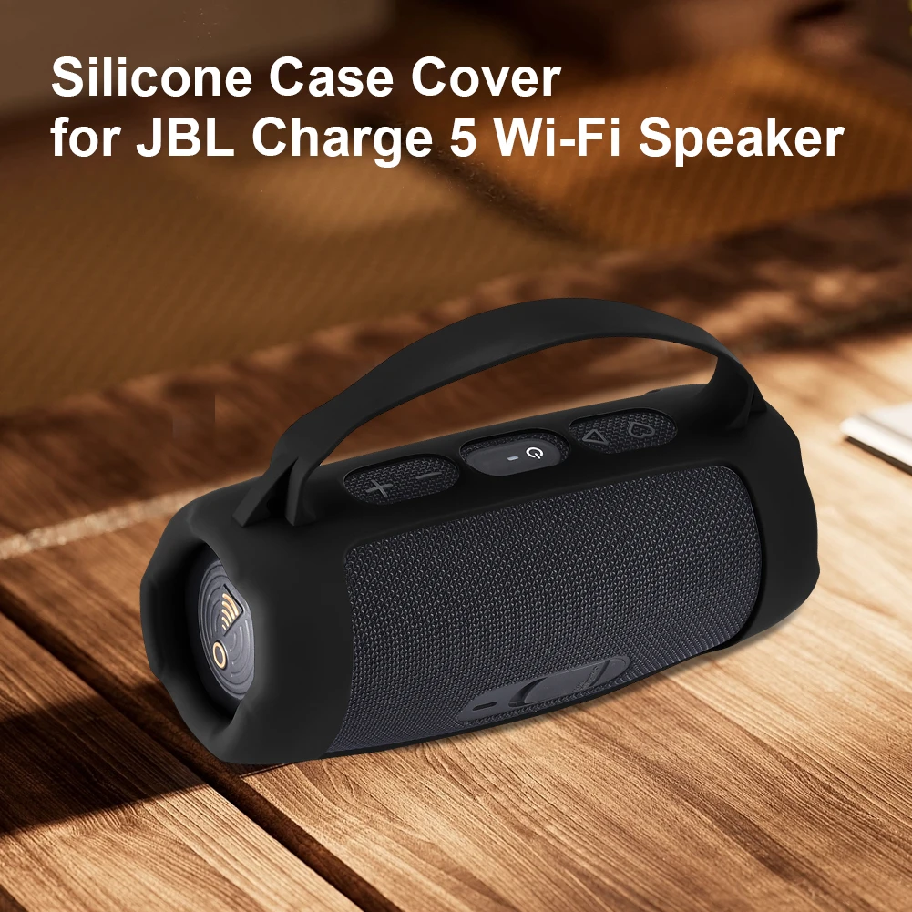 Silicone Case Cover for JBL Charge 5 Speaker Case Waterproof Travel Carrying Protective Case with Shoulder Strap for JBL Charge5