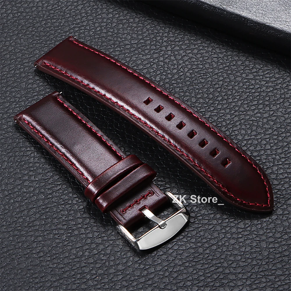 20mm 22mm Leather Strap for Samsung Galaxy Watch 7/6/5/4 40 44mm Gear Band Vintage Bracelet for Xiaomi Redmi Watch 3 Lite/Active