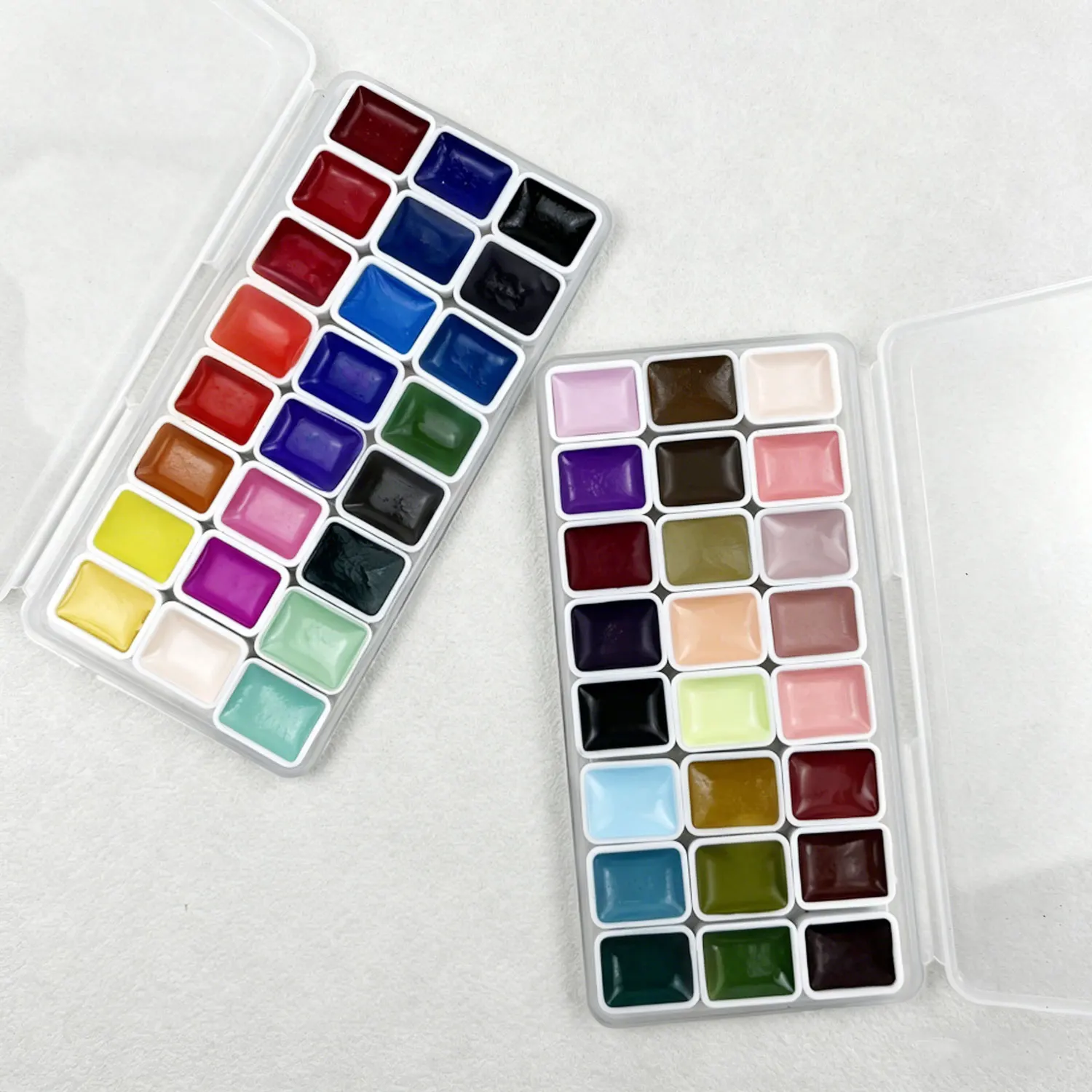 24 Colors Solid Watercolor Paints Set, Portable Pigment Palette Suitable for Calligraphy Painting, Nail Art and DIY Craft