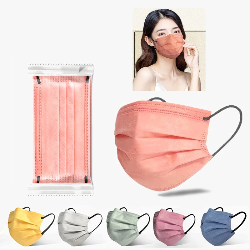 

50 шт. 3/4-слойная маска, маски для лица, выдувная ткань, одноразовые защитные маски от пыли, маска для взрослых, нетканая ушная петля