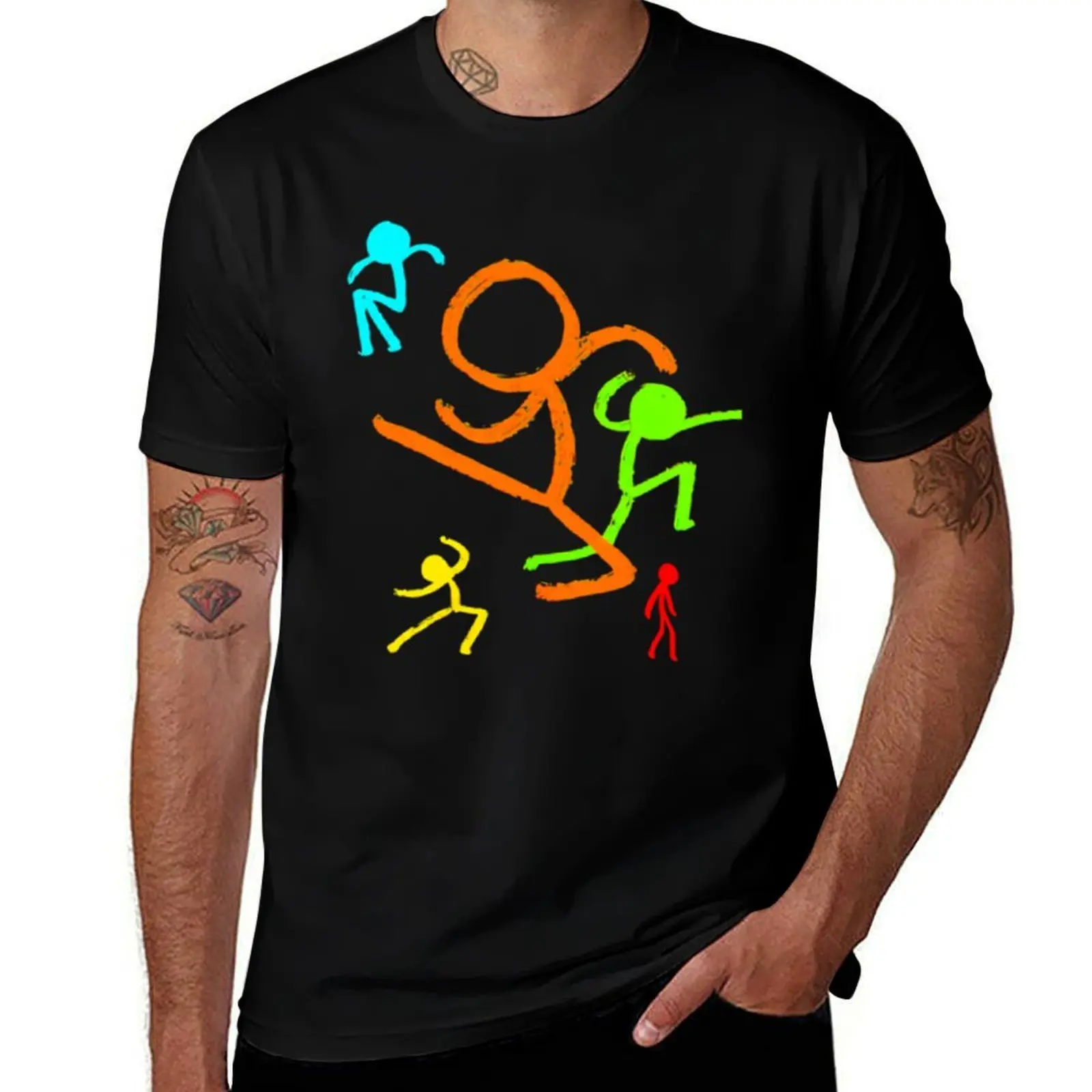 

Alan Becker Five Stick Figures T-Shirt cotton t shirts man 100% t shirts cotton 100% T-Shirt