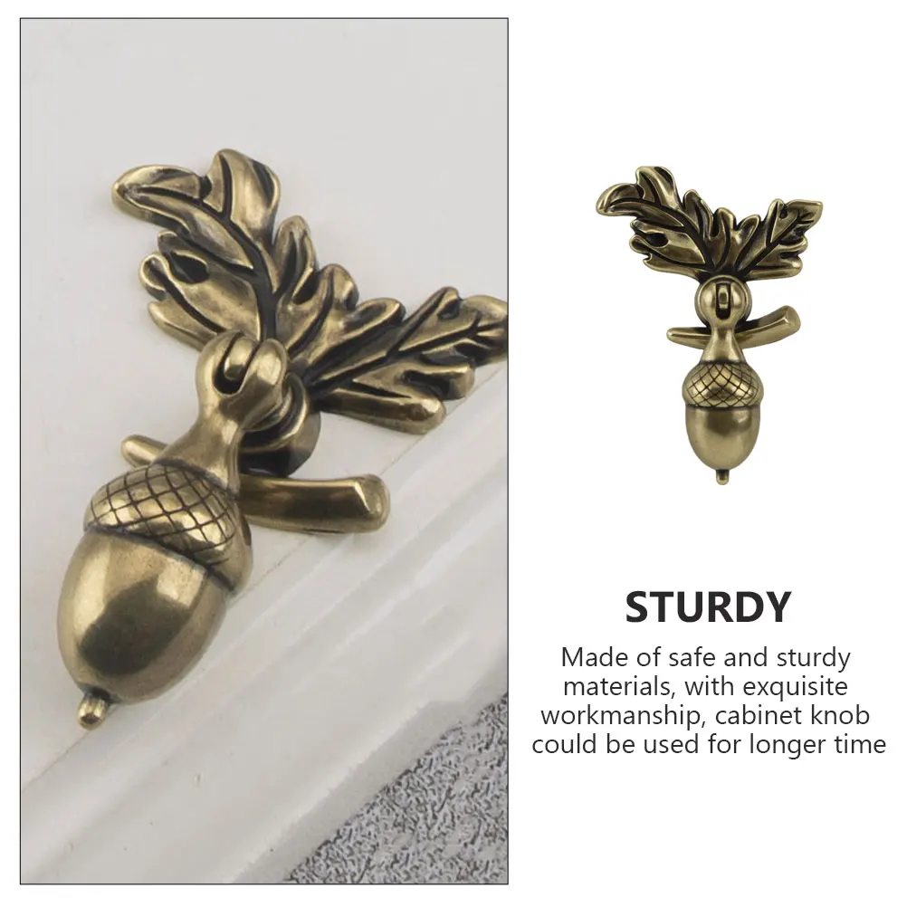 

Single Hole Knob Acorn Shape Metal Drawer Handle Retro Dresser Pull Hardware Oak Fruit Acorn Cabinet Knob Style