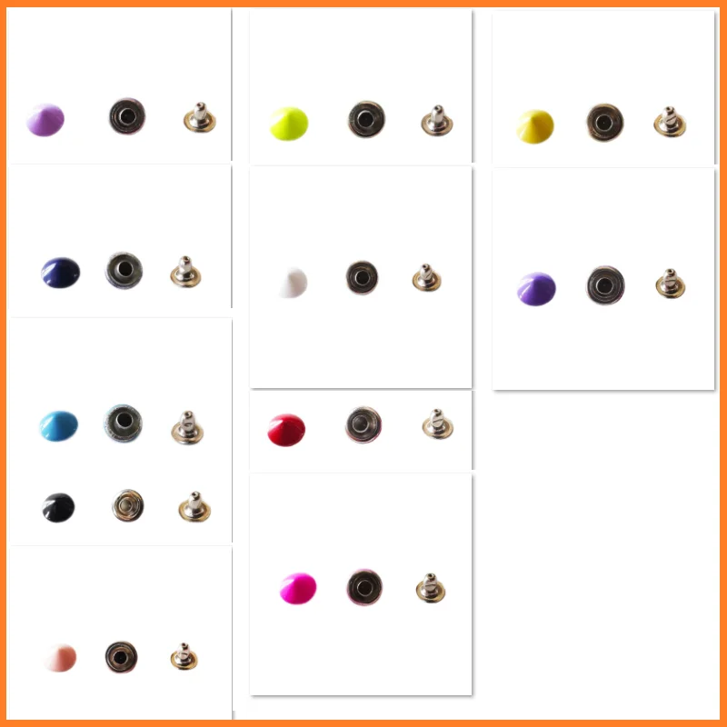 7mm Paint Colored Punk Leather Rivet Spikes And Studs For Clothes Handcraft DIY Accessory For Bags Shoes