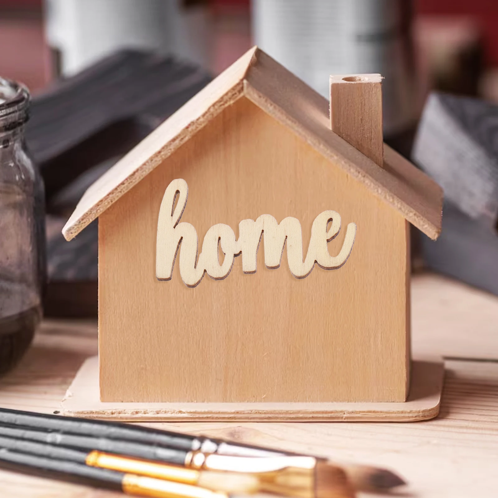 

15 Pcs Wooden Decorations Photo Props Manual DIY -friendly English Word