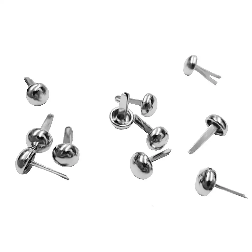 100szt Punk Rivet Metal Studs s Spike Round Screw Craft DIY Decor Silver