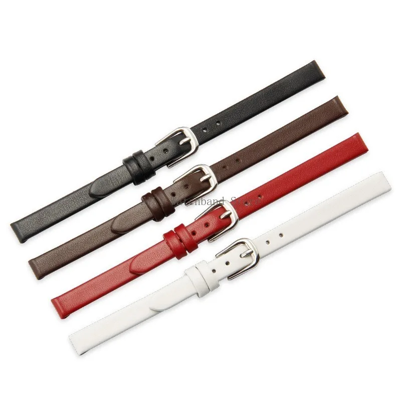 Slim Cowhide Plain Bracelet Universal Thin Leather Watchbands Men Women Soft Leather Strap Wristband 6/8/10/12/13/14mm 15mm 16mm image 3