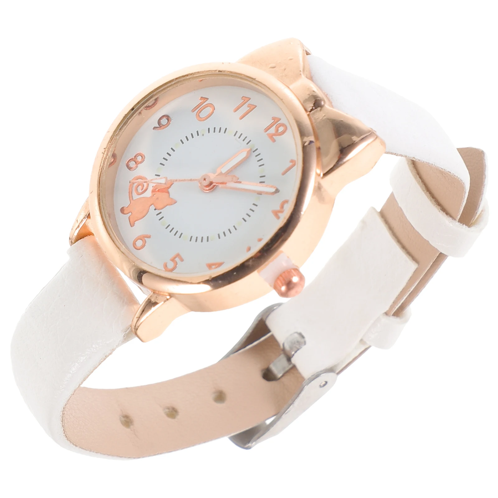 ساعات الأطفال الليلية المتوهجة البيضاء للأطفال كوارتز ساعة حزام قابل للتعديل مضيئة لطيف ساعة اليد للفتيات الهدايا