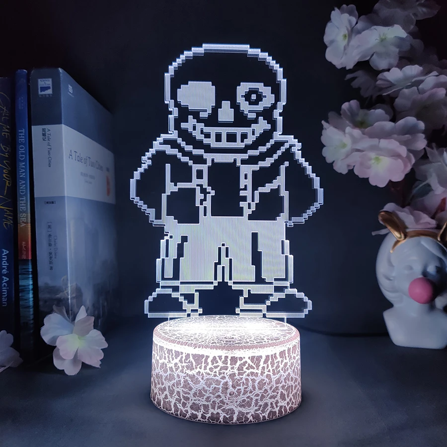 Undertale Anime Lamp Cute Room Decor RGB Table Light Houses Decoration Undertale Sans LED Nightlight for Children Birthday Gifts