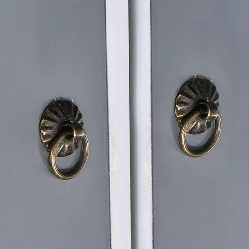 12PCS Antique-Style Single Hole Drawer Pull Rings For Furniture Cabinets And Wooden Boxes Decorative Accessories