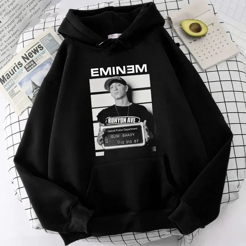 Men's Graphic Rapper Eminem Hoodie for Men and Women Hip-hop Clothing Retro 90's Tops Street Sweater Fall and Winter Clothes