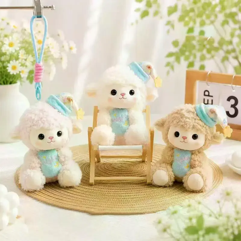 Fluffy Tulip Lamb Plush Pendant Detachable Wrist Strap Backpack Decor Child Present